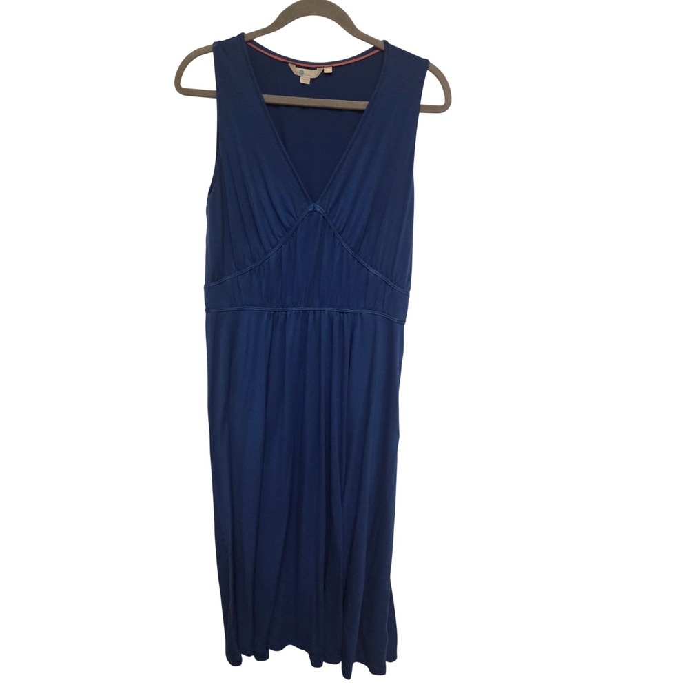 Boden Blue V Neck Sleeveless Empire Waist Midi Dress UK 14R US 10R